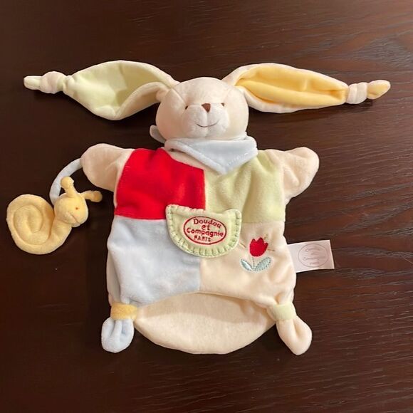 Doudou et Compagnie Paris Bunny Rabbit Excellent Condition Hand Puppet for Baby - Picture 1 of 8